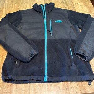 The North Face Womens Black Baby Blue Denali Polartec Fleece Jacket Size Medium